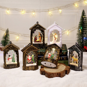 Cabane de paille de Noël, petite, à remonter, avec lumière LED alimentée par piles, lumière chaude, ornement de table - Product Image 2