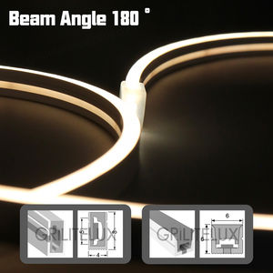 Tube néon flexible ultra-fin DIY, diffuseur étanche SMD2835 120LEDs/m 228LEDs/m 4x8mm 6x6mm pour éclairage d'armoires, bande néon - Product Image 5