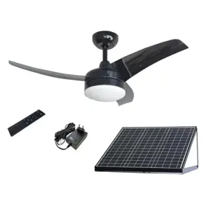 Highest Quality Home Appliance 42 Inch 60W Hybrid Solar Powered Brushless DC Motor Ceiling Ventilation Cooler Fan with LED Light