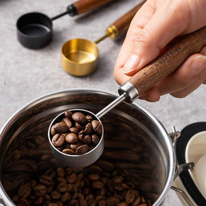 カスタムロゴロングハンドルブラックメタルステンレススチール15ml計量カップスプーン計量スクープコーヒー用 - Product Image 4