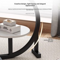 Table basse ronde moderne en métal, minimaliste, mobile, petite, pour canapé, étagère latérale, balcon, meuble multifonctionnel pour la maison