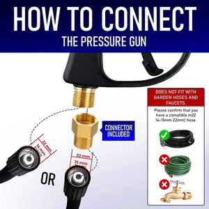 Cañón de espuma Lanza de espuma para nieve con conector rápido de 1/4 ", 5 boquillas <span class=keywords><strong>3</strong></span> toallas de microfibra Esponja - Product Image 5
