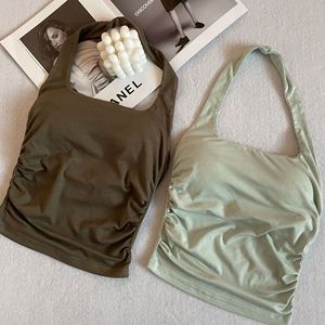 BM New - style Sexy Halter Neck Camisole almohadillas de sujetador integradas para mujeres <span class=keywords><strong>Top</strong></span> <span class=keywords><strong>Bandeau</strong></span> interior de moda para la temporada de otoño para el verano - Product Image 3