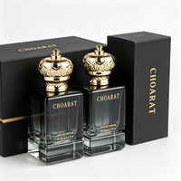 Flacon de parfum vide de luxe noir carré unique et personnalisé en usine, flacon de parfum en verre cube à fond épais de 50 ml et 30 ml avec boîte