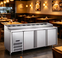 Réfrigérateur sous comptoir pour restaurant, pizza, sandwichs, salades, refroidissement numérique, 3 portes