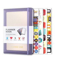 Vente en gros A5 grand journal quotidien budget planificateur papier d'impression personnalisé cahier d'affaires classeur organisateur livre avec autocollants