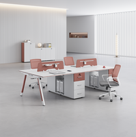 Ensemble bureau et chaise Shuoran, design simple et moderne, bureau d'ordinateur en mélamine/MFC, poste de travail de bureau pour 4/62 personnes
