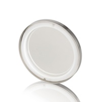 Couvercle de bougie en métal nickelé argent mat brossé CD pour bocaux à bougies en verre avec joint d'étanchéité en silicone