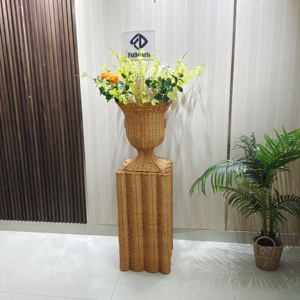 Maceta Grande de 126x44 cm con Acabado Mate, Diseño Art <span class=keywords><strong>Deco</strong></span> de Bambú para Decoración de Interiores, Maceta de Mesa para Plantas Hidropónicas y Narcisos - Product Image 6