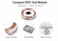 Carte de contrôle d'accès RFID ronde 13,56 MHz, étiquette NFC en époxy transparente, disque de 15 mm, étanche, emballage personnalisé pour badge ou jeton