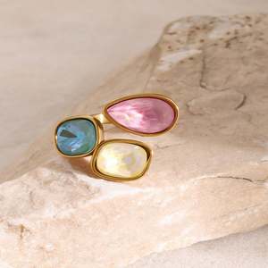 Anillo de moda abierto con labios de acero inoxidable, Metal Chapado en PVD de 18 quilates, joyería personalizada, accesorios atractivos para los dedos de las mujeres - Product Image 4