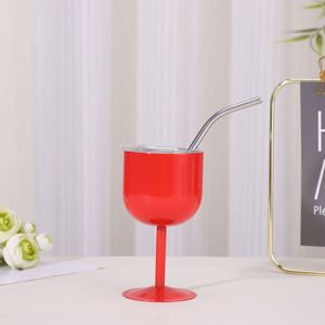 4oz Mini Champagne Flutes Stainless Steel <b>Wine</b> Tumbler Double Wall <b>Goblet</b> with Lid and Straw - Product Image 5