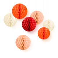 Boule en papier nid d'abeille de 30 cm, décoration suspendue pour fête, festival, toile de fond, en stock