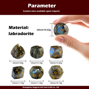 Labradorite pha lê D6 D20 <span class=keywords><strong>Dice</strong></span> Set 1PCS đa Mặt Kim Cương khía cạnh tùy chỉnh khắc đa diện đá Cube đá quý tự nhiên - Product Image 3