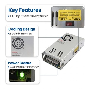 Alimentatore switching a uscita singola NES serie 350 da 350W, convertitore AC/DC da 110V/<span class=keywords><strong>220V</strong></span> a <span class=keywords><strong>12V</strong></span>/24V/48V, driver LED industriale - Product Image 2