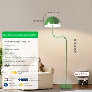 Lampadaire LED pour salon moderne de luxe Lampe sur pied réglable avec abat-jour rouge Télécommande tactile pour hôtels - Product Image 3