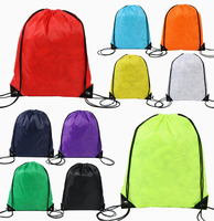 Sac à dos personnalisé en polyester avec cordon de serrage pour marathon, sports, basketball, gym, voyage en plein air, promotion d'événements, rangement