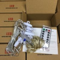 Guirnalda de Luces Navideñas con Control Remoto y Temporizador, 3x1m, Blanco Cálido, USB, 8 Modos, Luces de Hielo de Alambre de Cobre para Halloween, Decoración Festiva