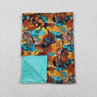 Manta de primavera/verano con estampado de seda/algodón para recién nacido Drip Blue Baby, 29x43 pulgadas