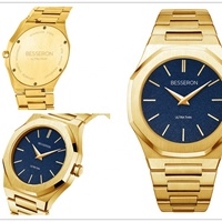 Reloj de Cuarzo Ultrafino de Lujo para Hombre, Personalizado, Acero Inoxidable 316L, Movimiento Japonés GL20, Chapado en Oro, Resistente al Agua 50M, Reloj Masculino