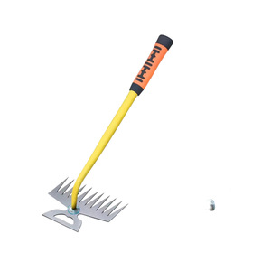 Garden Rake Steel Head 14 Tines Plastic Handle Anti Slip Texture For Soil Loosening And Digging Wild Vegetables - Product Image 1