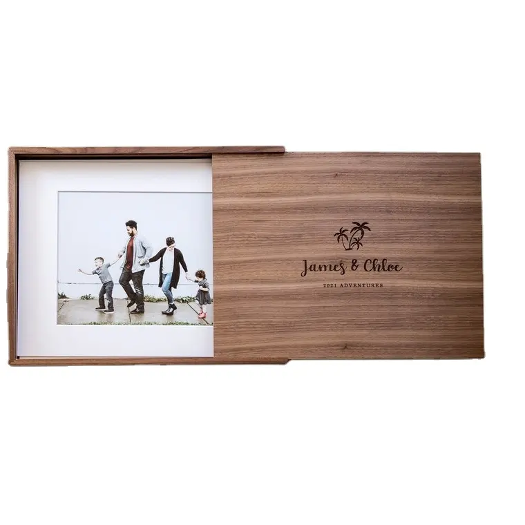 Youpin JUNJI — boîte de rangement en bois personnalisée pour cabinet de <span class=keywords><strong>voyage</strong></span>, boîte en bois avec couvercle coulissant et cartes mémoire gravées