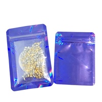 Sacs d'emballage refermables de petite taille imprimés en gravure holographique, résistants à l'humidité, avec fenêtre transparente pour supermarchés et expositions