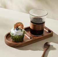 Plateau de service en bois avec poignées en métal plaqué or, compatible lave-vaisselle, pour contact alimentaire, décoration intérieure, mariage