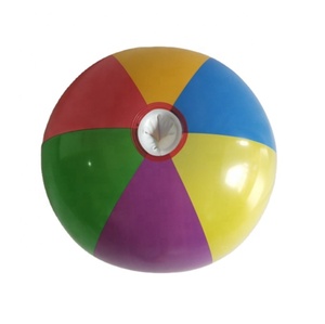 16 Inch Giant Rainbow Beach <strong>Ball</strong> for Kids 6 Panel Clear PVC Colorful <strong>Glow</strong> Stick or Sprinkler with Frost Tube - Product Image 1