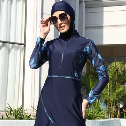 MOTIVE FORCE New product high quality islamic muslim modest printed muslim swimwear fashion dubai islamic clothing swimming suit