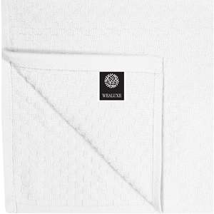 Lot de 12 torchons de cuisine en coton Wealuxe, motif gaufré, en tissu éponge absorbant pour sécher les mains, noir et blanc, rectangulaires - Product Image 3