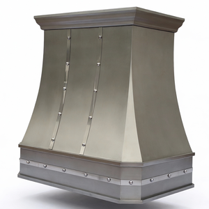 Custom Stainless Steel Range Hood Wall Mounted Decorative Strap Rivet Design Hood Custom Range Hood Stainless Steel Range Hood W - Product Image 5