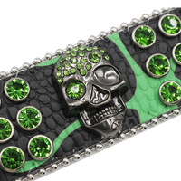 Bracelet en cuir PU avec fermoir tête de mort orné de strass, style gothique occidental, un accessoire élégant, polyvalent et distinctif.