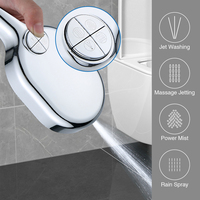 Pommeau de douche à main de luxe en plastique ABS chromé poli, 9 fonctions, haute pression, grand panneau 3D en forme de diamant