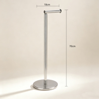 Porte-rouleau de papier toilette sur pied en acier inoxydable réglable pour salle de bain