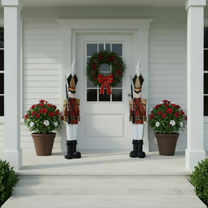 Set of 2 Christmas Holiday Metal Toy <strong>Soldiers</strong> Nutcracker Outdoor Mounted Wall Hanging Decoration - Product Image 4