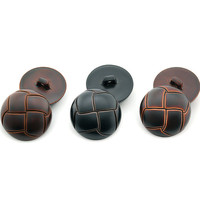 Nouveaux boutons ronds en plastique à boucle en cuir pour accessoires de couture décoratifs pour vêtements