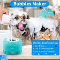 Brosses de bain pour chien avec shampoing et poignée réglable en silicone pliable pour poils courts et longs