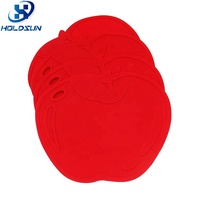 Sous-plat en silicone en forme de pomme, antidérapant, résistant à la chaleur, de haute qualité, couleur personnalisée, pour la cuisine et la table