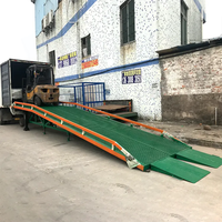 Rampe de chargement de conteneurs en acier bleu à trois points articulés hydrauliques, plaque antidérapante à carreaux, commande manuelle GS/CE
