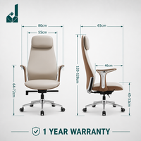 Chaise de bureau de direction moderne haut de gamme en cuir, confortable pour une longue assise, ergonomique et réglable