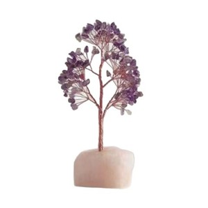 ต้นไม้เงินฐานโรสควอตซ์ คริสตัลธรรมชาติ งานแฮนด์เมด ของตกแต่งโต๊ะทำงาน ของตกแต่งห้องนั่งเล่น - Product Image 4