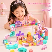 Circuit de Voiture Transformable Licorne Transfrontalier - Ensemble de Trois Pistes 40 Pièces en Plastique DIY Éducatif Anti-Gravité