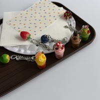 Mengda Ins Girly Heart Fruit Smoothie Handgemaakte Kreeftgespsluiting Hangertje appel Telefoonketting Tasaccessoire Veelzijdige Sleutelhanger