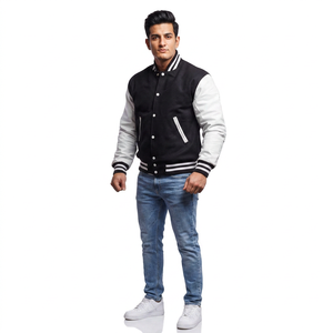 Chaqueta de Suéter Varsity Personalizada para Hombre, 100% Algodón, Cuello Alto, Cierre de Botones Cubiertos, Logotipo Bordado en la Parte Delantera, Informal de Invierno - Product Image 1