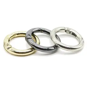 אביזרי תיק וו קליפ מתכת אבזם טבעת זהב לוגו מותאם אישית קפיץ טבעת אבזם 25 מ""מ מול שקית פאשן טבעת פתוחה 1000 יחידות