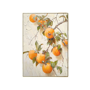 Hand Painted Oil <b>Painting</b> Still Life Persimmon <b>Fruit</b> Art For Living Room Sofa Wall Decor Modern Minimalist Style - Product Image 5