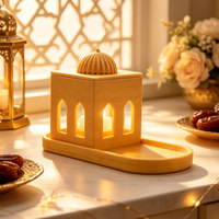 Porte-bougie LED en forme de mosquée, tendance du moment, décoration de bureau, ornement de table islamique musulman pour l'Aïd Moubarak
