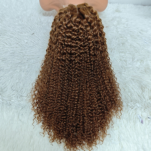 Promoción 88$ Letsfly Jerry Curly Pelucas con Cierre de Encaje 4x4 de 22 Pulgadas 30 #   Pelucas de Cabello Humano Natural de Fábrica, Pelucas Baratas al por Mayor - Product Image 1
