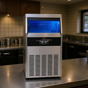 Macchina Professionale per Produzione Ghiaccio 130 Libbre al Giorno, Autoportante in Acciaio Inox con Display Digitale LED, Capacità di Stoccaggio 33 Libbre - Product Image 2